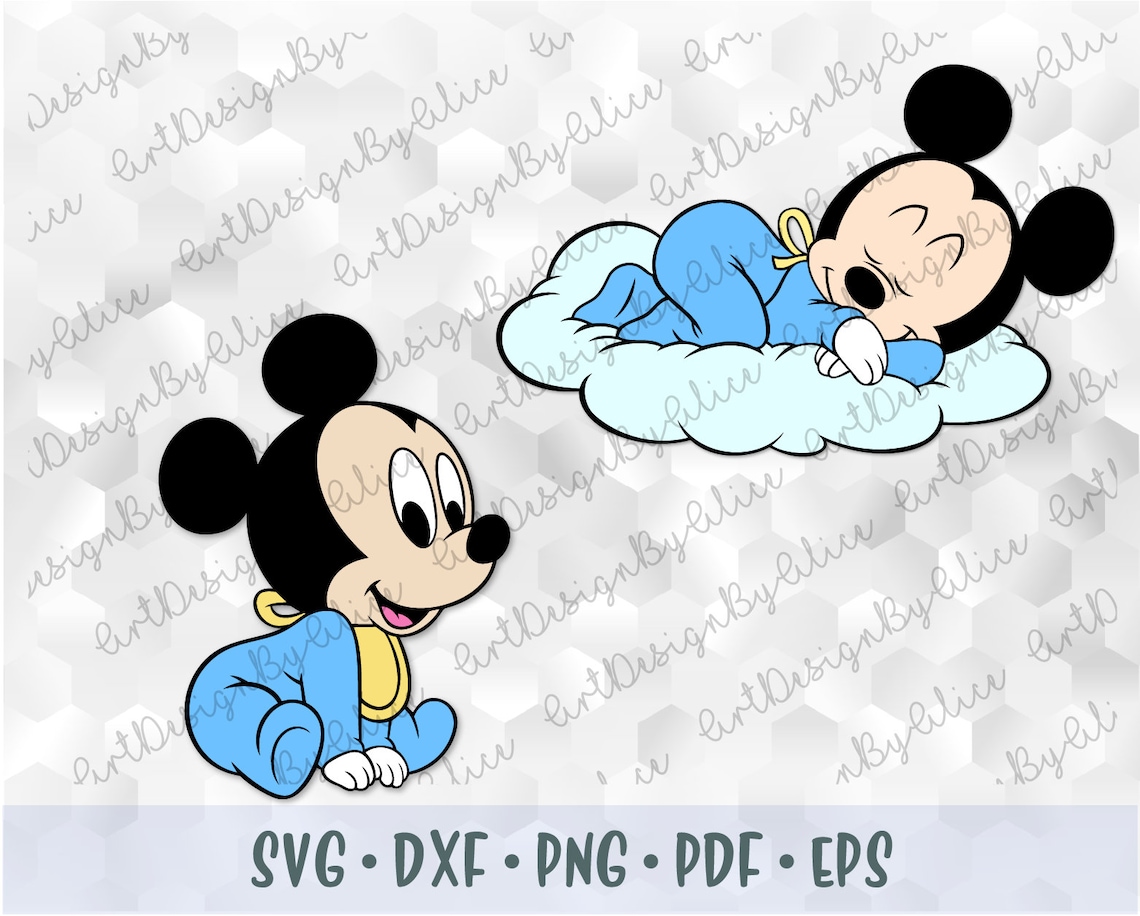 SVG PNG Mickey Mouse Baby Babies Layered Cut file Cricut Etsy