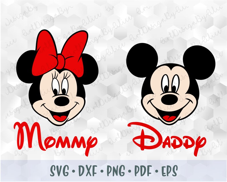 Download SVG Mickey Minnie Mouse Disney Mom Mommy Dad Daddy Head ...