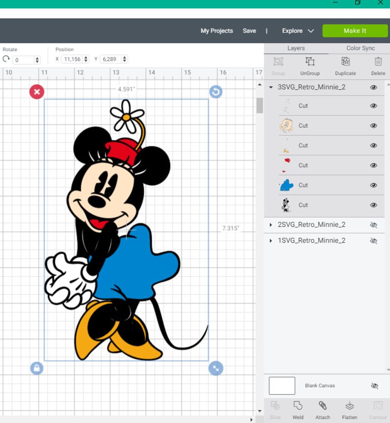 Download SVG PNG Minnie Mouse Vintage Retro Old Style Layered Cut ...