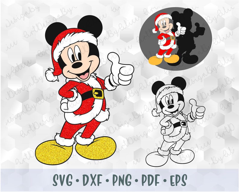 Download SVG PNG Navidad Mickey Mouse Santa Claus Red Hat étoume ...