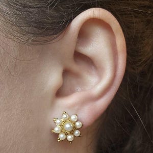 Vintage 14K Gold and Pearl Earrings