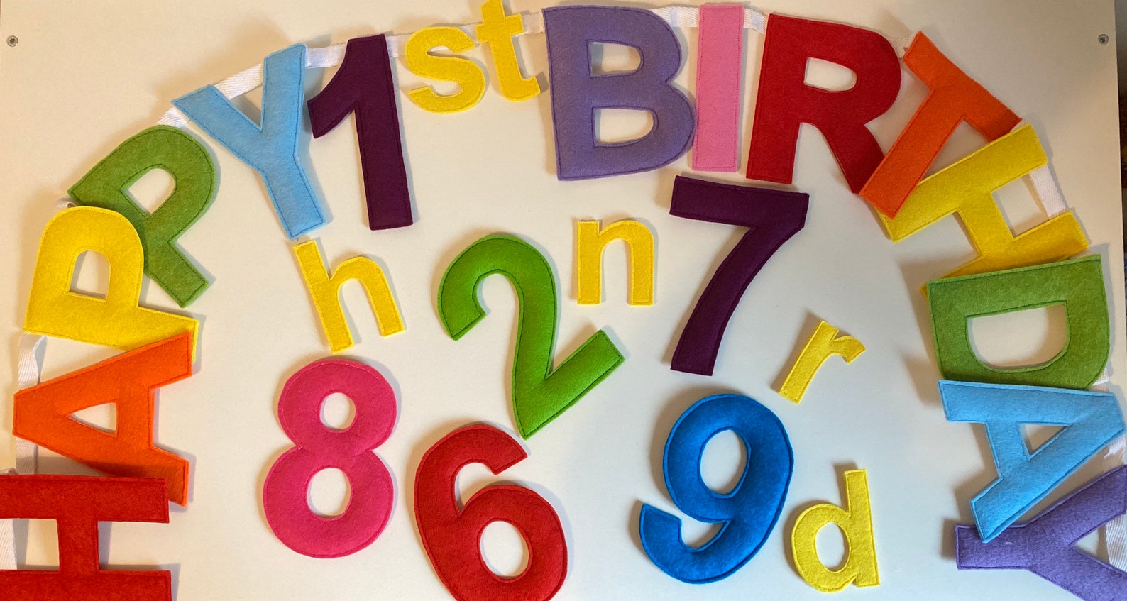 Velcro numbers with th/st/rd/nd for Birthday Bunting Etsy