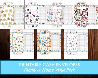 CASH BUDGET ENVELOPES Home & Family 7 Printable Cash Envelope System Budget Envelope System Dave Ramsey Cash Budget  Sinking Fund Envelopes