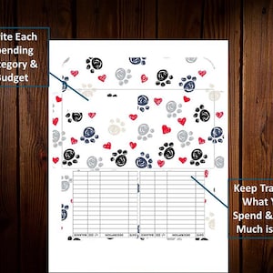 CASH BUDGET ENVELOPE Pet Printable Cash Envelope System Budget Envelope System Dave Ramsey Cash Budget  Sinking Fund Envelopes