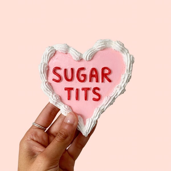 Fake Sugar Tits Cookie Heart Shaped Jewelry Trinket Tray, Jewelry Storage, Faux Cookie, Ring Organiser, Y2K Aesthetic