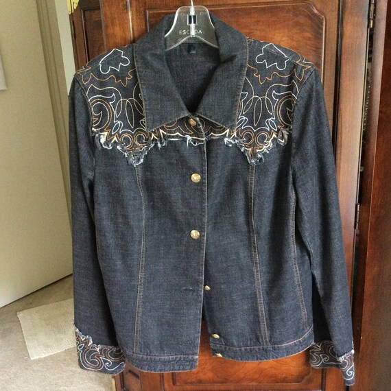 Escada Embroidered Denim Jacket