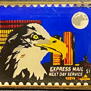 Express Mail Next Day Service Label Pins