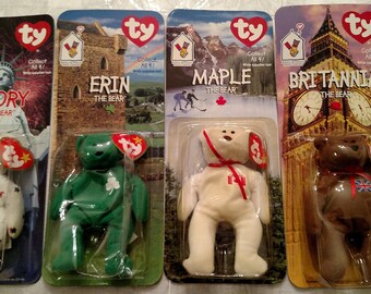 Mcdonald s TY Beanie Babies Erin Britannia Glory and Maple Bear
