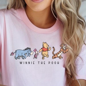 Valentines Cartoon Character Shirt, Classic Magic Shirt, Retro Vintage Hundred Acre Woods Honey Shirt, Honey Classic Bear Shirt.
