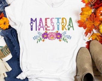 Spanish Maestra Shirt Bilingual Teacher Maestra Spanish Education, Maestra Shirt,Maestra Biligue Shirt