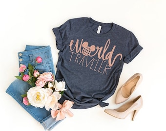 World Traveler Shirts, World Traveler Shirt, Epcot Glitter Shirts, World Traveler Family Trip T-shirt, Unisex T-shirts