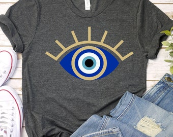 Evil Eye Shirt, Hamsa Shirt, Turkish Evil Eye, Protection Shirt, Good Vibes Only, Good Energy Shirt, Santorini T Shirt, Mykonos T Shirt