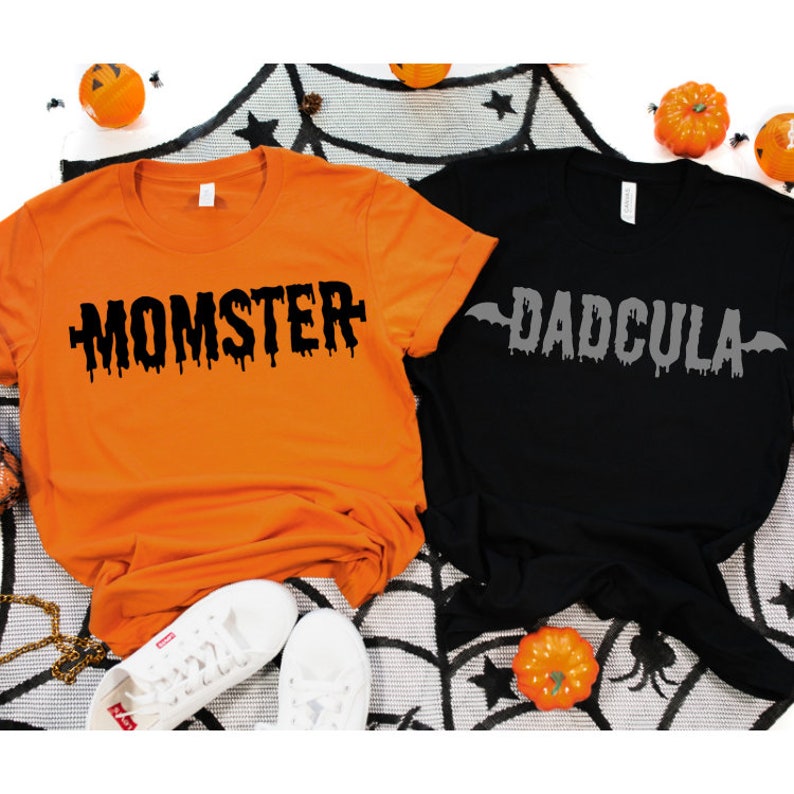 Family Halloween Shirt, Momster Shirt, Dadcula Shirt, Matching Halloween Shirts, Funny Halloween, Halloween Gift, Couples Halloween Party image 1