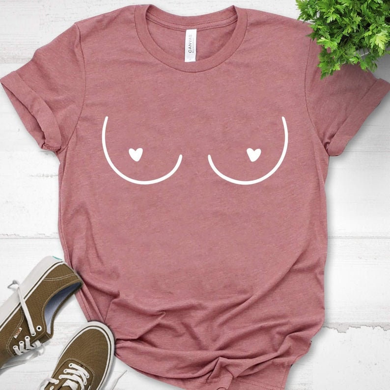 Free the Nipple Pink Heart Nipple Boob Print  Essential T-Shirt for Sale  by orioriori89