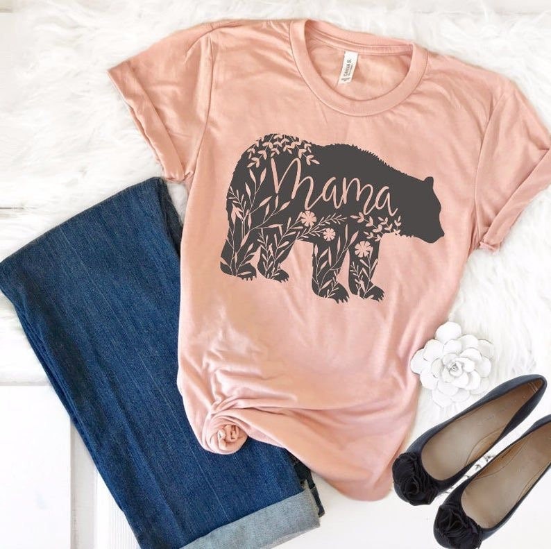 Mama Bear Shirt Mama Bear T Shirt Floral Mama Bear Shirt Etsy