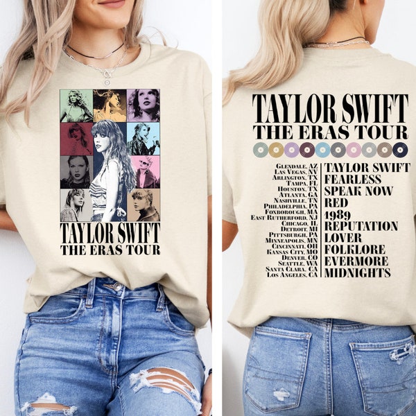Chemise de la tournée Eras, chemise Long Live, t-shirt Concert Night, t-shirt Swift Merch Concert, t-shirt de la tournée Eras, imprimés recto-verso, livraison gratuite