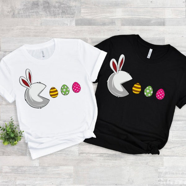 Happy easter shirt, Kids Easter tshirt, Toddle easter shirt, Adult Easter Tshirt, Pac-man Easter shirt, Easter with my Peeps, Easter family