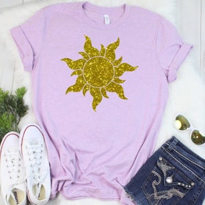 Disney Shirts, Disney Shirt, Glitter Shirt, Women's Unisex ,tangled, sun glitter tshirt, princess shirt, cruise disney shirt, matching shirt