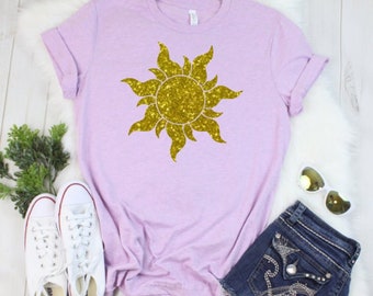 Disney Shirts, Disney Shirt, Glitter Shirt, Women's Unisex ,tangled, sun glitter tshirt, princess shirt, cruise disney shirt, matching shirt