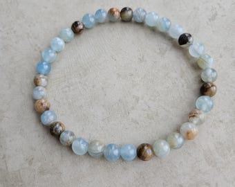 Argentina blue calcite bracelet 6mm