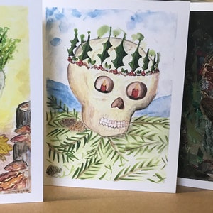 Skull Series Blank Art Cards, ensemble de 6
