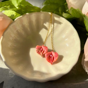 Floral Vulva dangle earrings, feminist earrings, La Femme earrings, Dangle & Drop Earrings, christmas gift for feminists