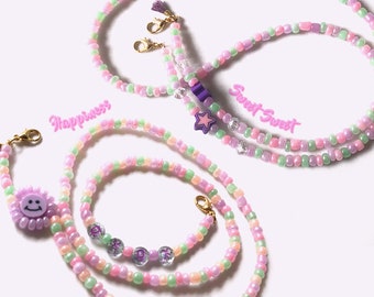 Holder glasses and mask, chain mask, strap mask, chain with stars, holder kawaii, holder sweet