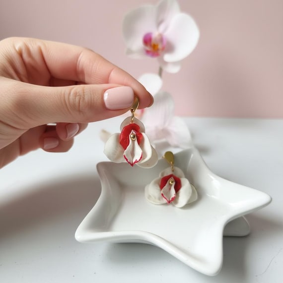 Floral Vulva Earrings - Empowerment Jewelry, female empowerment, feminist earrings, feminist accessories, feminist resistance jewelry
