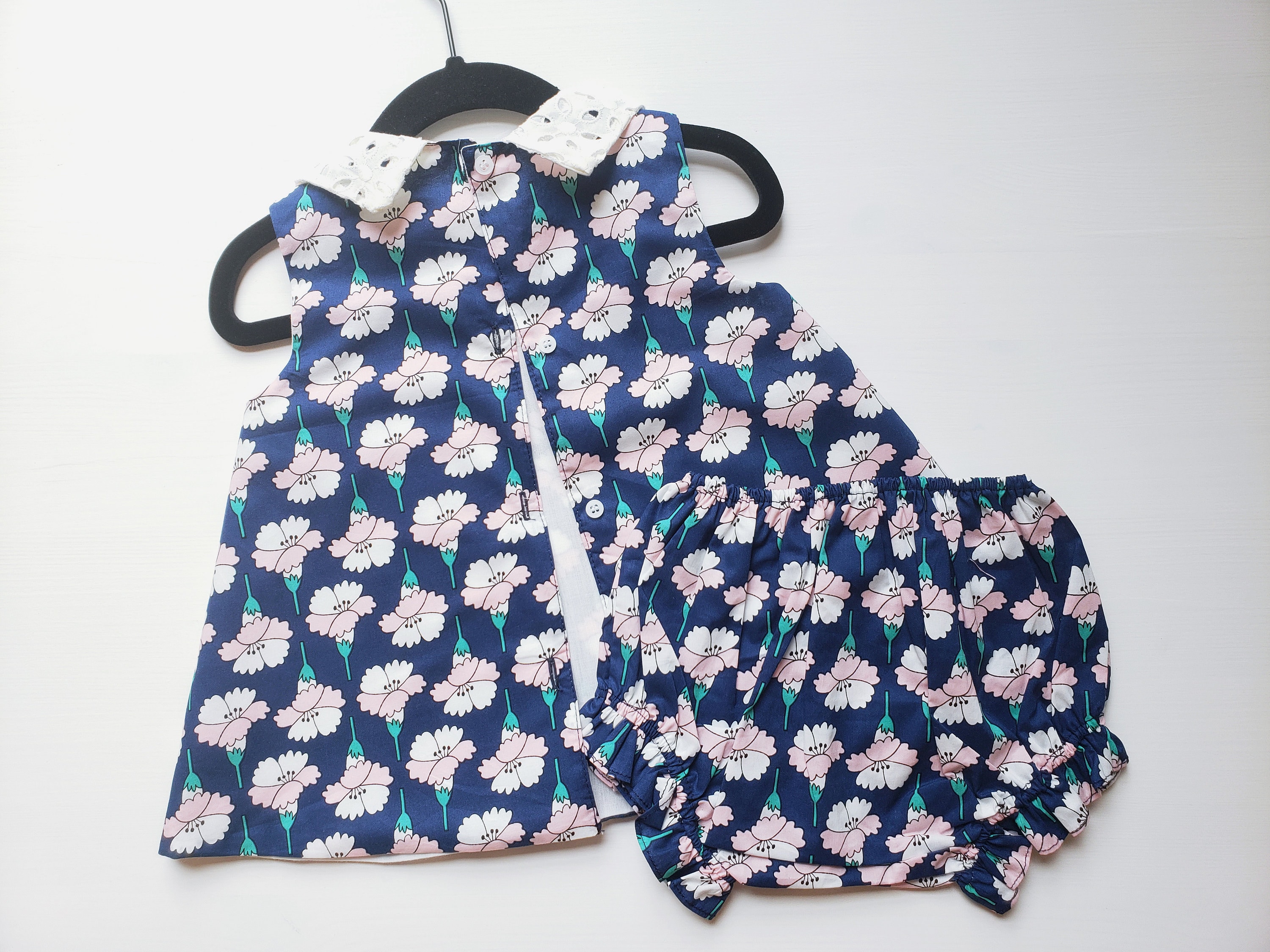 Baby Dress and Bloomer Set / Baby Girl Lace Collar Top and Etsy