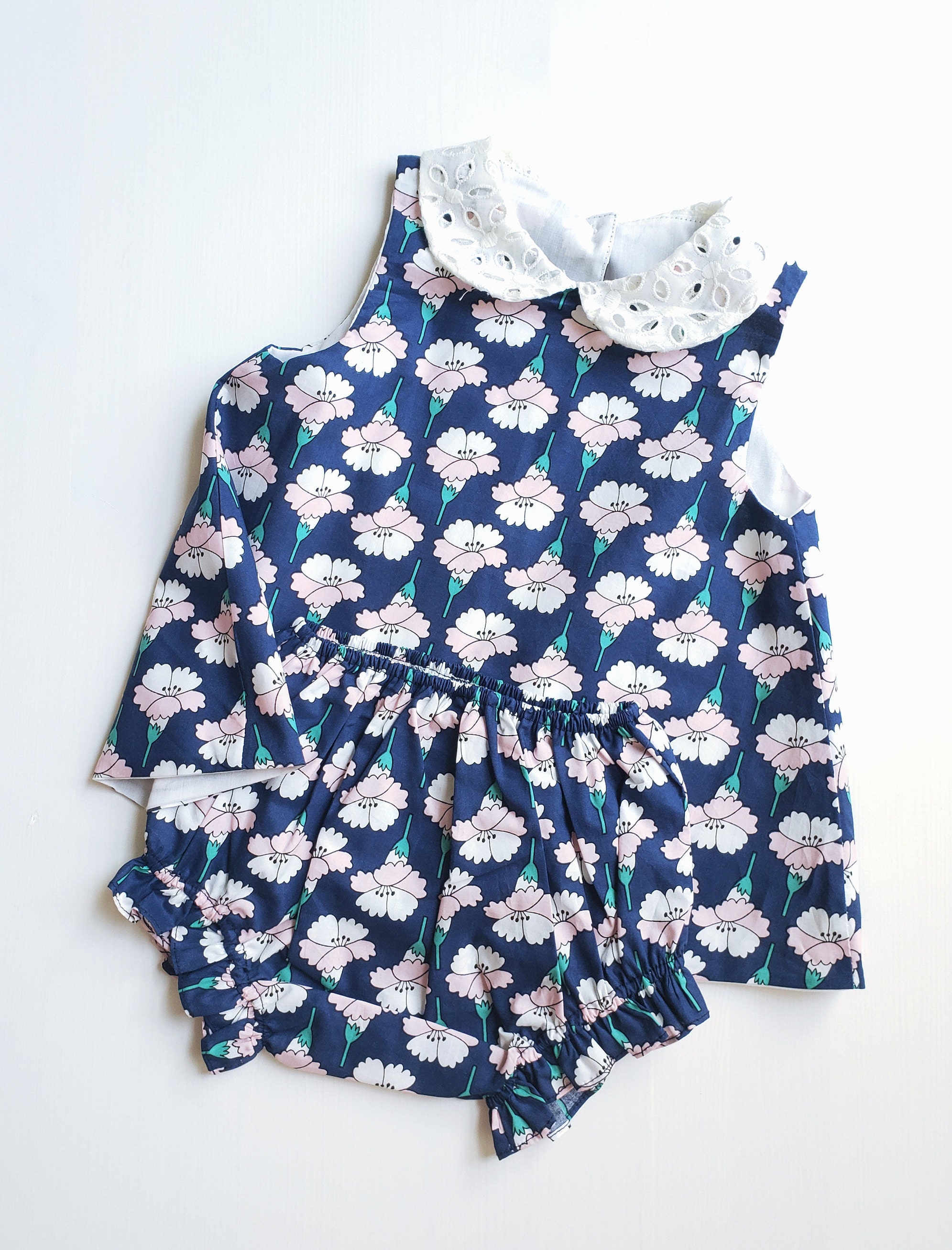 Baby Dress and Bloomer Set / Baby Girl Lace Collar Top and Etsy