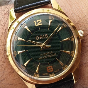 Rare Vintage Oris ST96 Green Dial Hand Winding Wrist watch FHF Movement ST-96 Swissmade