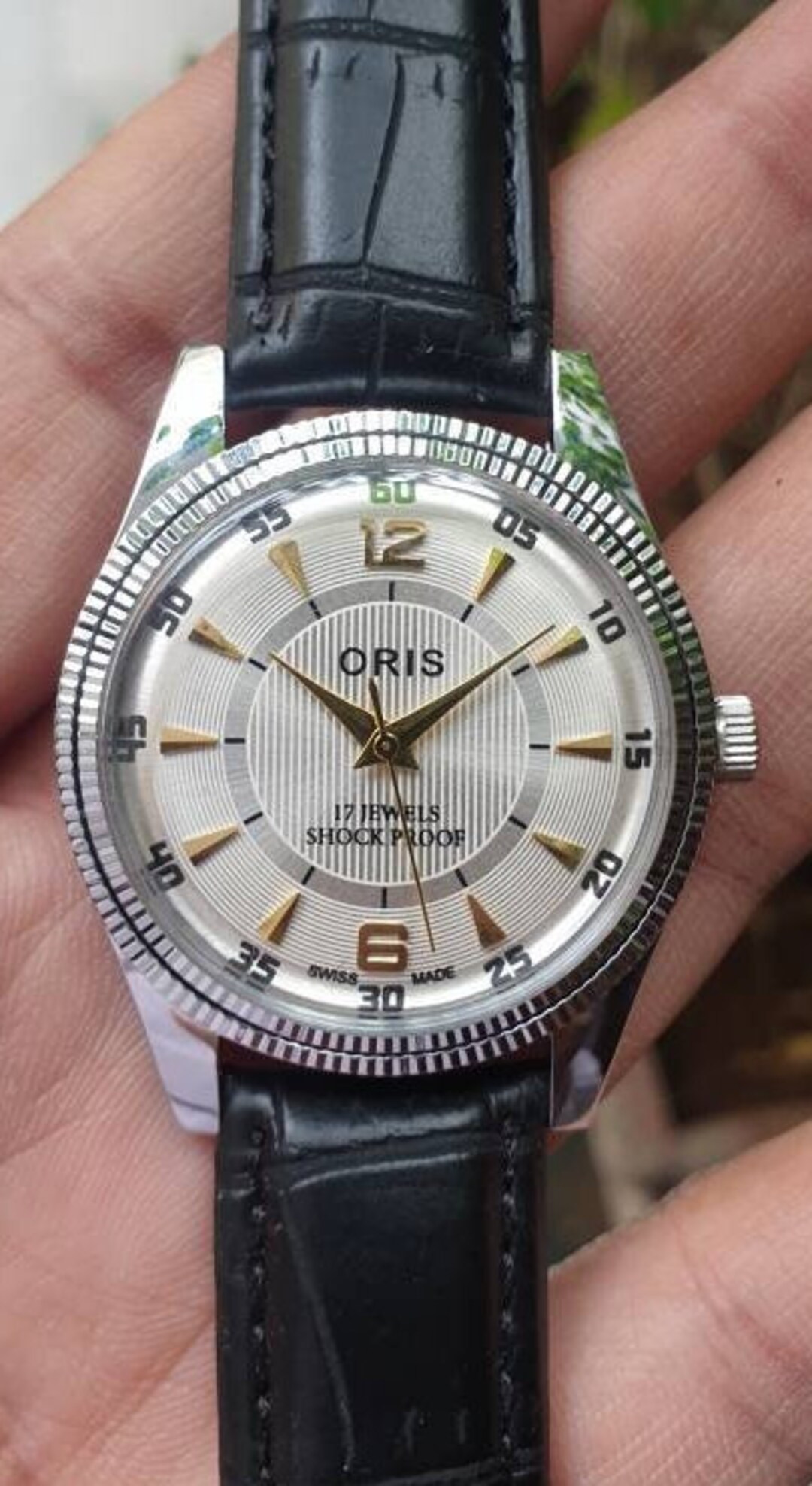 Rare Vintage ORIS Silver Dial Hand Winding Wrist Watch Men s Gents FHF Movement ST 96 Swiss Etsy Canada