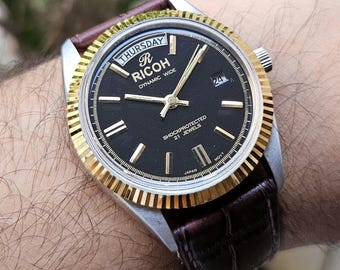 ヴィンテージ オリジナル 腕時計 リコー ダイナミック ワイド ゴールド