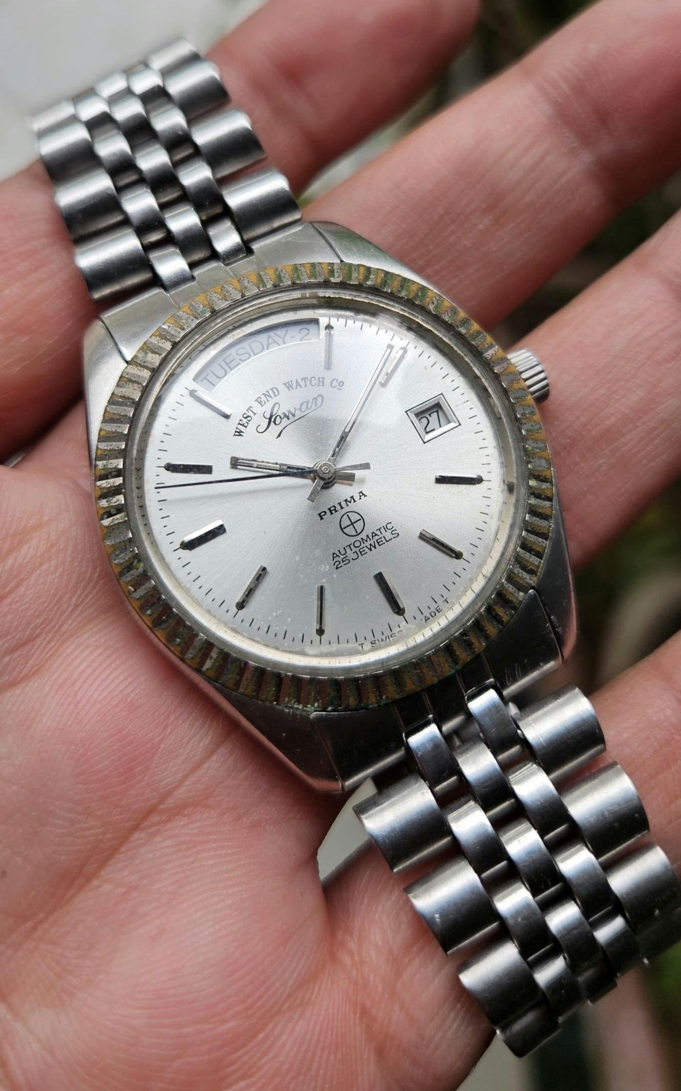 Vintage West End Sowan Prima Automatic 25 Jewels Swiss Made Men