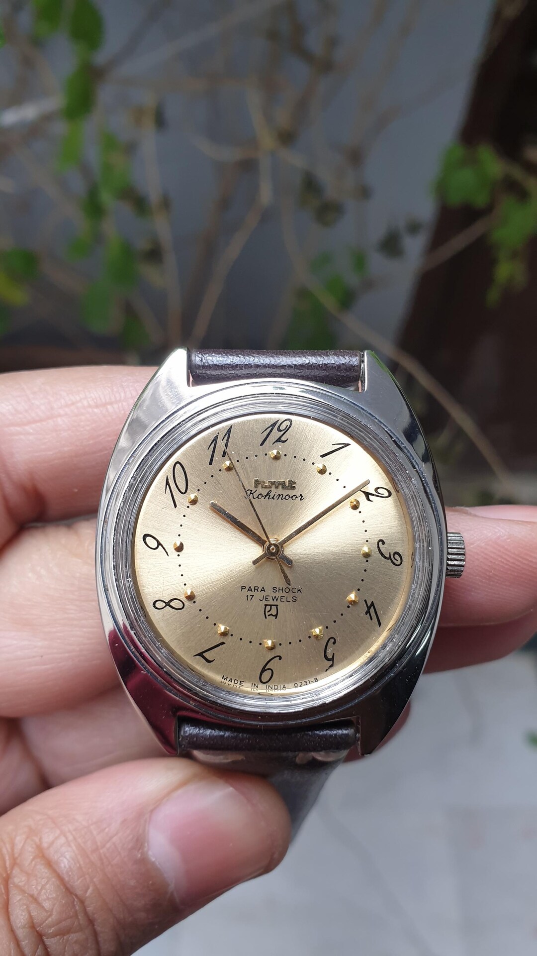 Rare HMT Kohinoor Drunken Dial Hand Winding 17 Jewels Wrist Watch