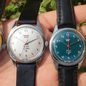 4 HMT Janata Lot Devanagiri Hindi Numerals Hand Winding Mens Wrist Watch