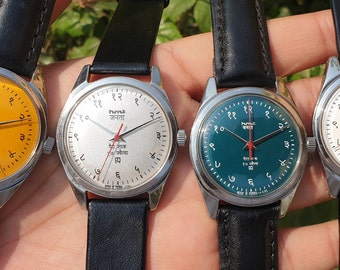 HMT Janata Lot Devanagiri Hindi Numerals Hand Winding Mens Wrist Watch