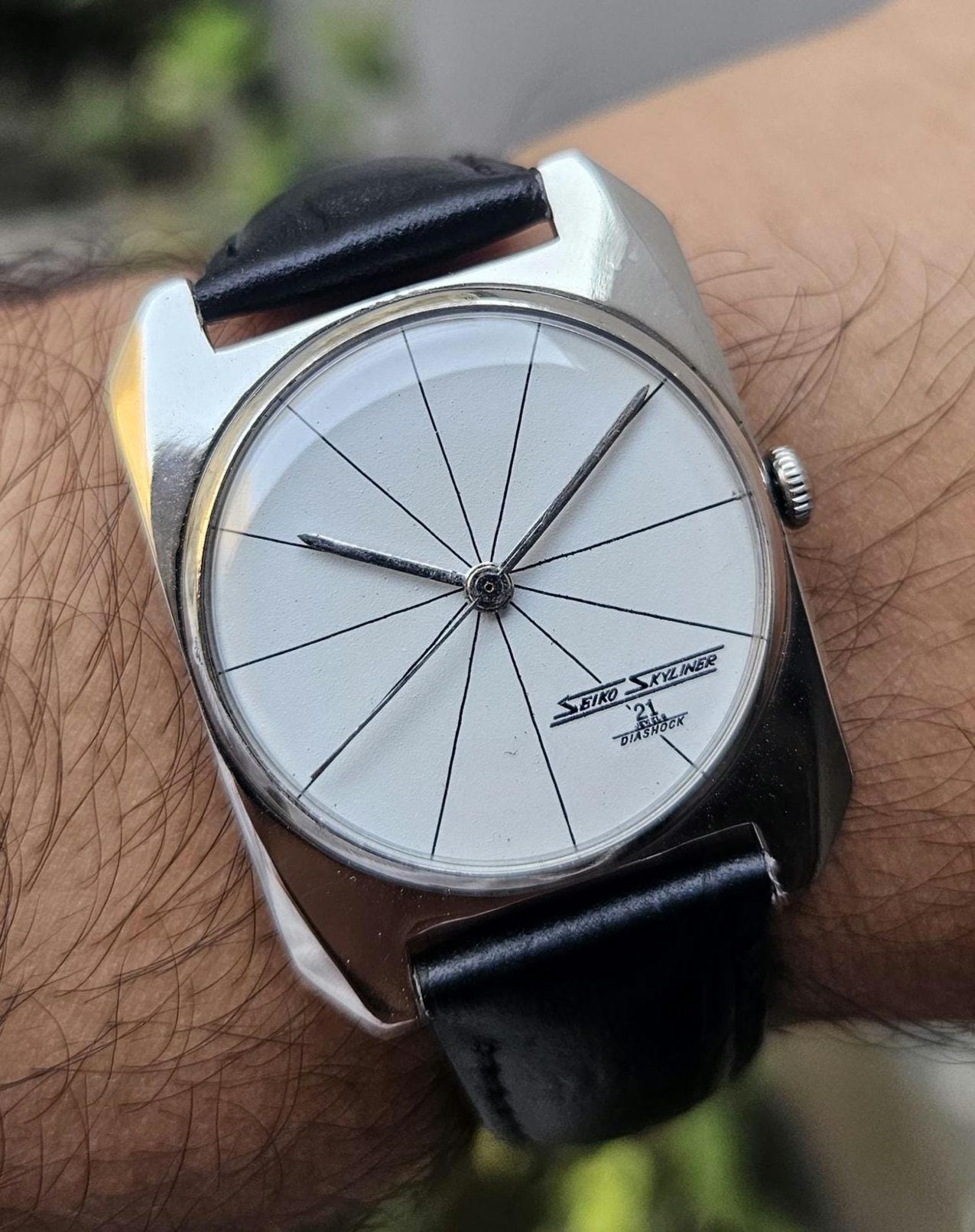 Vintage Seiko Skyliner 21 Jewels Manual Wind White Dial Men's