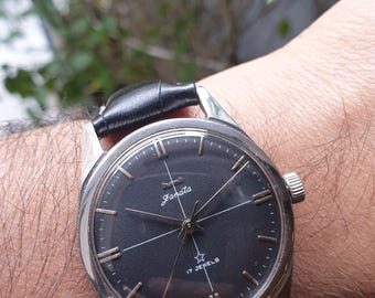 Rare HMT Janata Star Hand Winding 17 Jewels Mens Wrist Watch