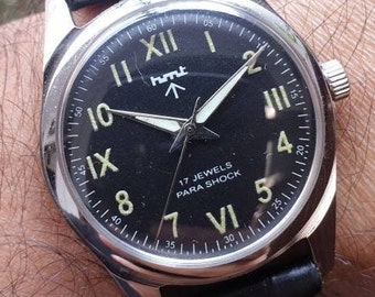 Vintage HMT Jawan Military Manual Winding 17 Jewels Mens Wrist Watch Etsy