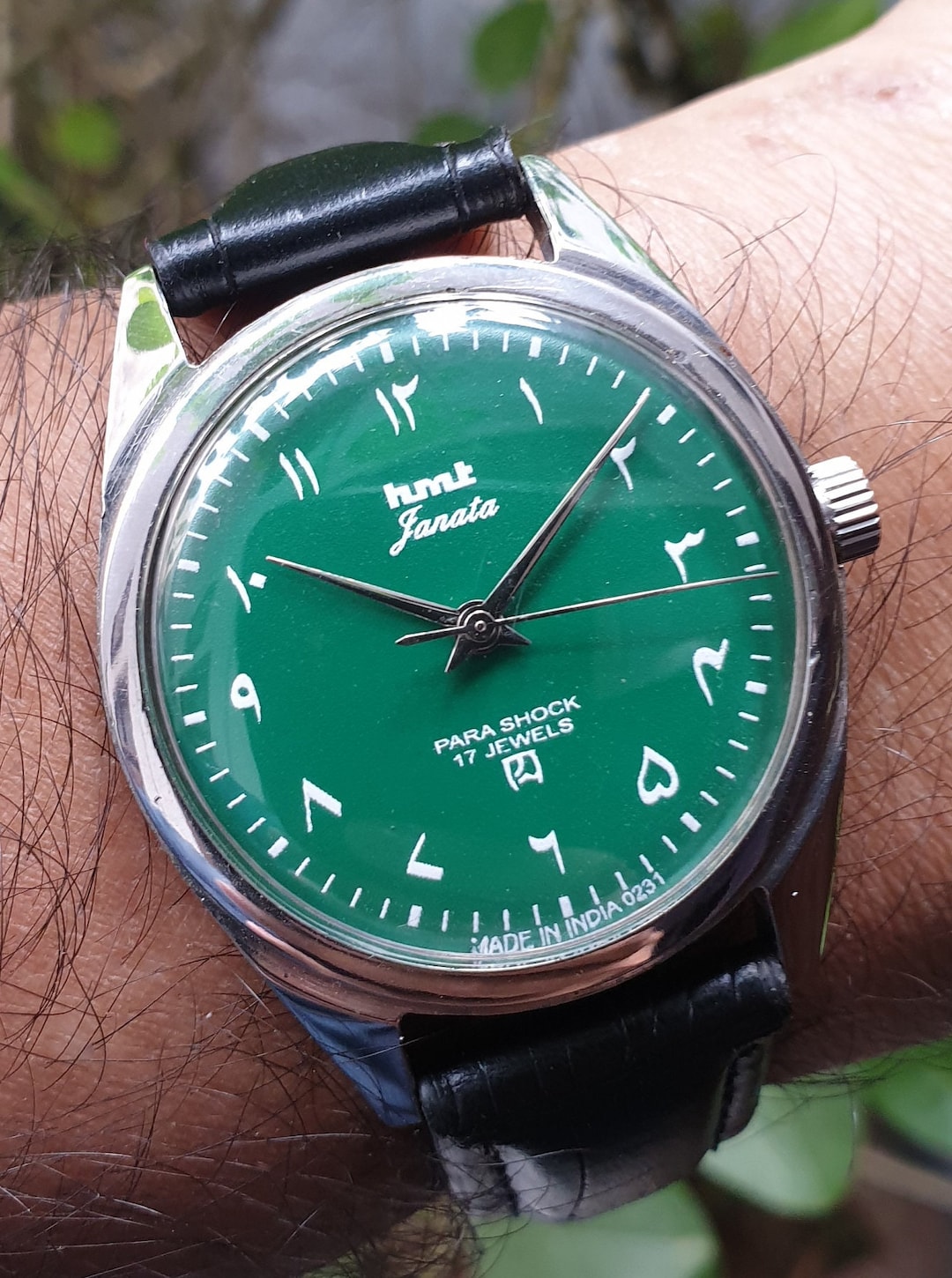 Vintage Hmt Janata Arabic Numerals Manual Winding 17 Jewels Wrist
