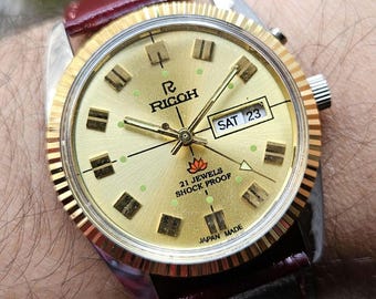 Vintage Ricoh Automatic Watch: Dynamic Wide President, Japan Made
