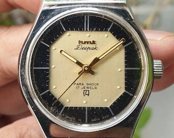 Vintage HMT Deepak Hand Winding 17 Jewels Men's Wrist Watch
