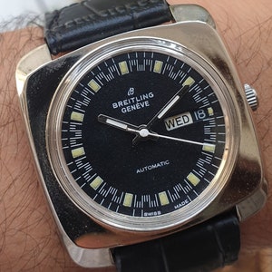 Vintage Brietling Geneve Automatic Swiss Made Men&#39;s Wrist Watch