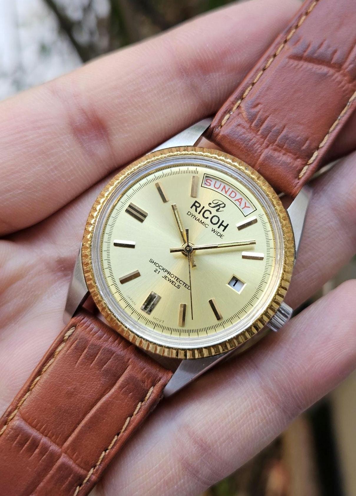 Vintage Ricoh Automatic Watch: Dynamic Wide President, Japan Made
