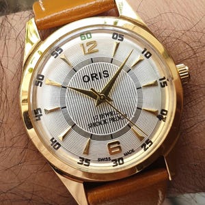 Rare Vintage Oris ST96 White Dial Hand Winding Swissmade Wrist watch For Him FHF Movement ST-96