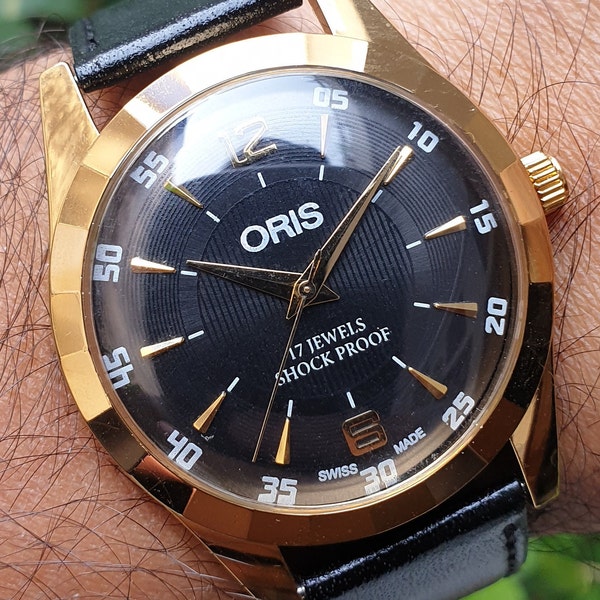 Vintage Oris FHF ST96 Hand Winding 17 Jewels Movement Swiss Made Men's Wrist Watch