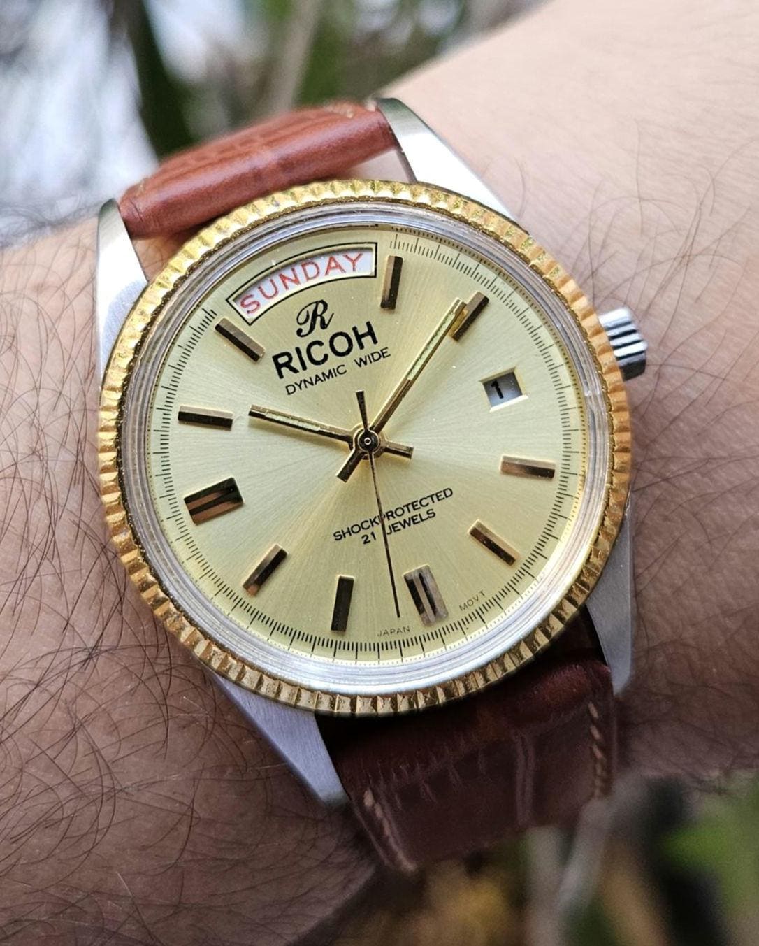 レア RICOH リコー 827007 動作品 1799 ヴィンテージ Vintage Ricoh Automatic Watch: Dynamic Wide President, Japan Made