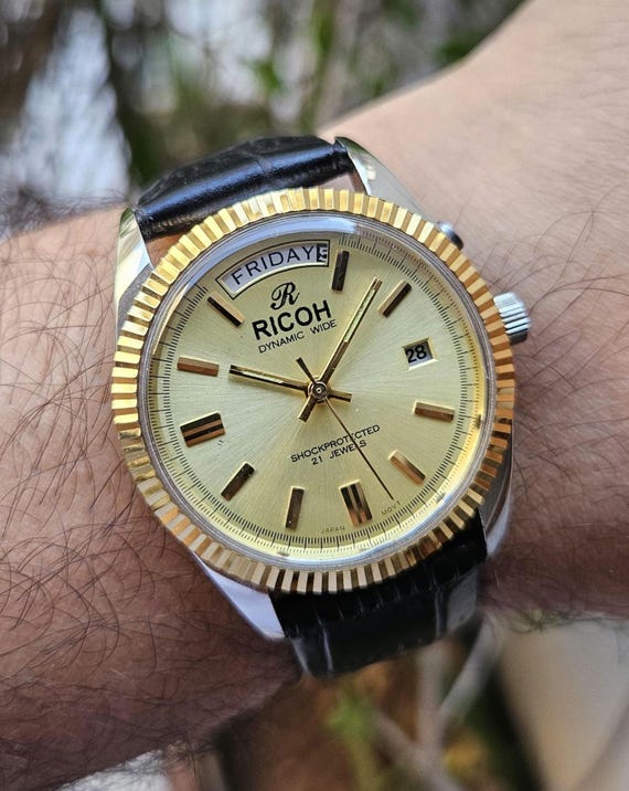 Vintage Ricoh Automatic Day-date Wrist Watch: Japan Made - Etsy