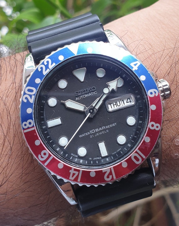 reductor ledelse Ikke moderigtigt Vintage Seiko Diver Automatic Pepsi Rotating Bezel 21 Jewels - Etsy